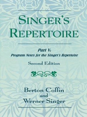 cover image of The Singer's Repertoire, Part V